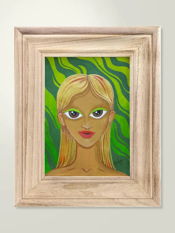 FRAMED PAINTING ON PAPER — “ELECTRIC VENUS”