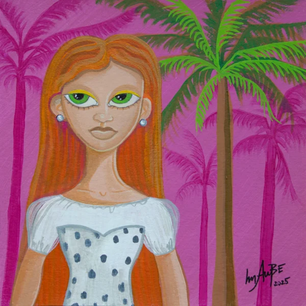 FRAMED PAINTING ON PAPER — “NEON BREEZE” - Image 2