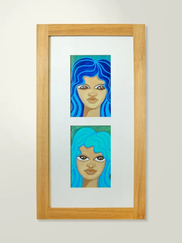 FRAMED PAINTING ON PAPER — “TWO TIDES”