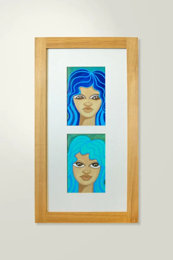 FRAMED PAINTING ON PAPER — “TWO TIDES”