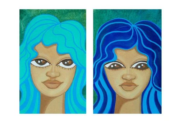 FRAMED PAINTING ON PAPER — “TWO TIDES” - Image 2